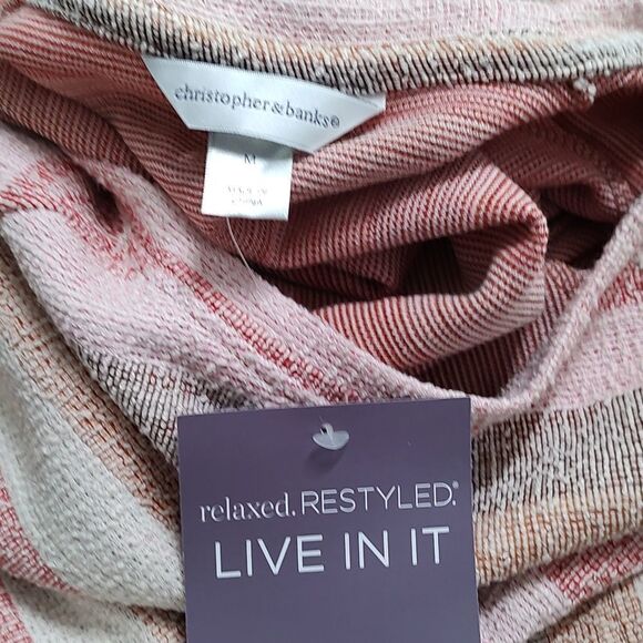 Christopher & Banks multicolor striped shirt  Sz M - Picture 4 of 4